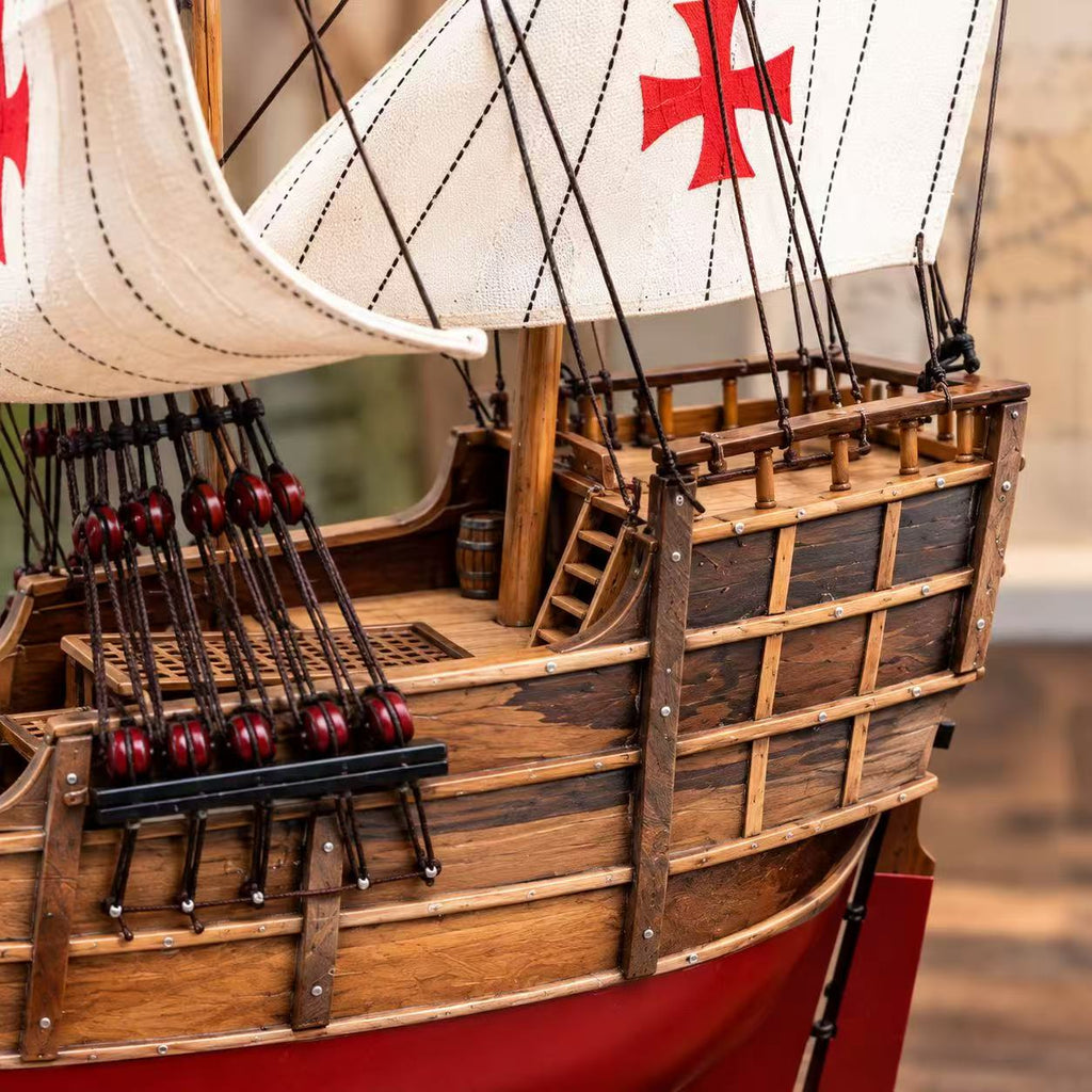 Santa Maria Wooden Ship Model – Artisan Detail 40 cm - Ocean Relic Studio