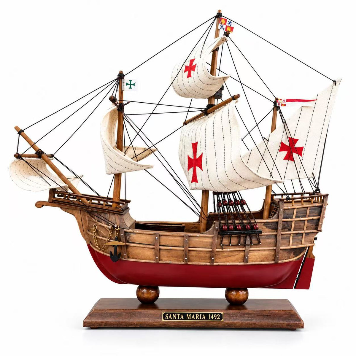 Santa Maria Wooden Ship Model – Artisan Detail 40 cm - Ocean Relic Studio