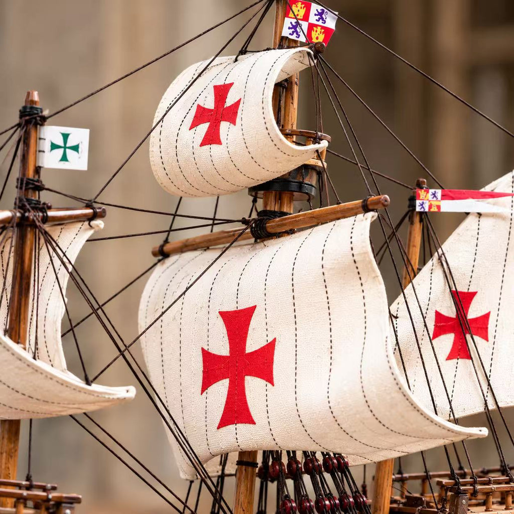 Santa Maria Wooden Ship Model – Artisan Detail 40 cm - Ocean Relic Studio