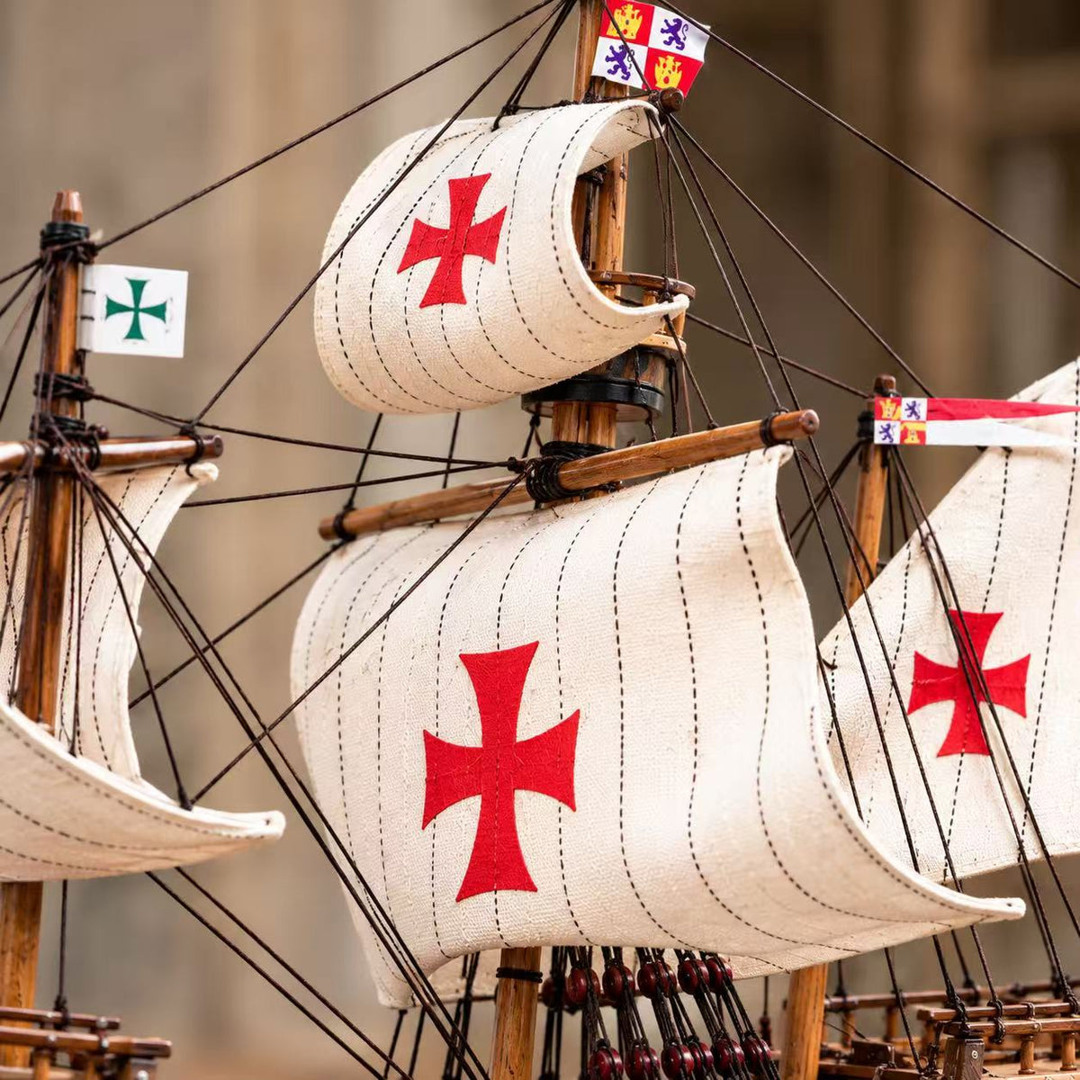 Santa Maria Wooden Ship Model – Artisan Detail 40 cm - Ocean Relic Studio