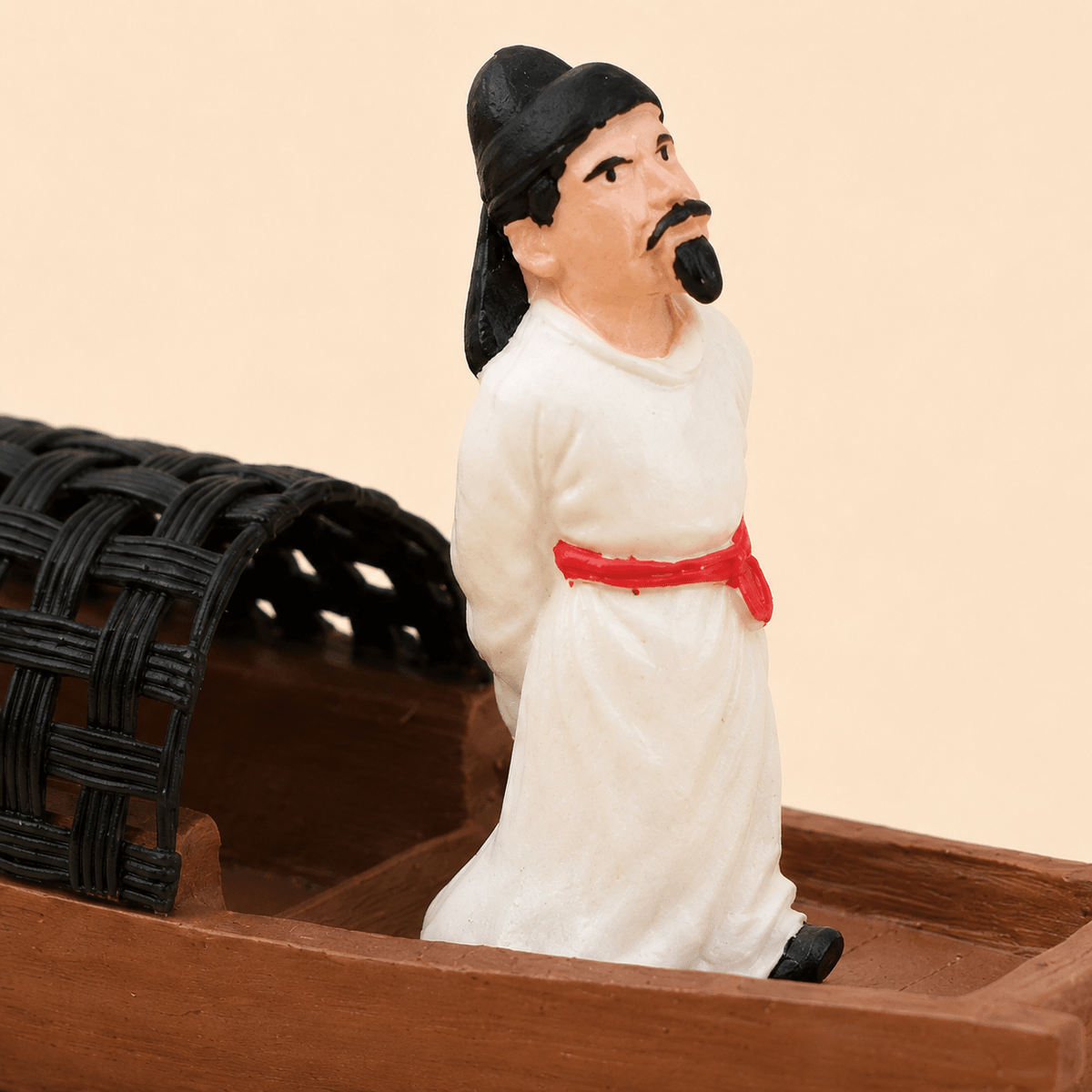 Scholar on River Boat Resin Ship Model – Ancient Chinese Figure - Ocean Relic Studio