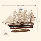 Sedov Tall Ship Wooden Ship Model – Premium 52 cm - Ocean Relic Studio