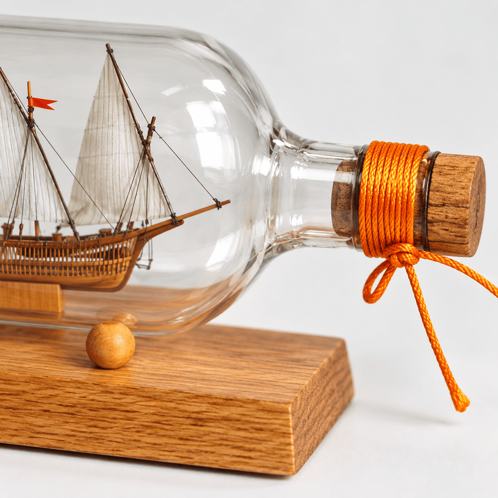 Shark Ship in a Bottle Wooden Model Kit – 1:450 Scale - Ocean Relic Studio