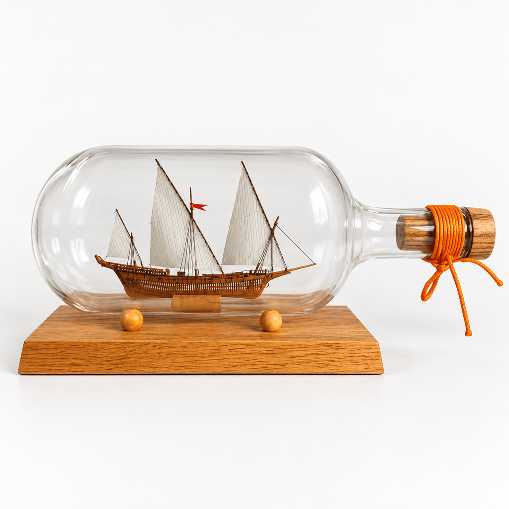 Shark Ship in a Bottle Wooden Model Kit – 1:450 Scale - Ocean Relic Studio