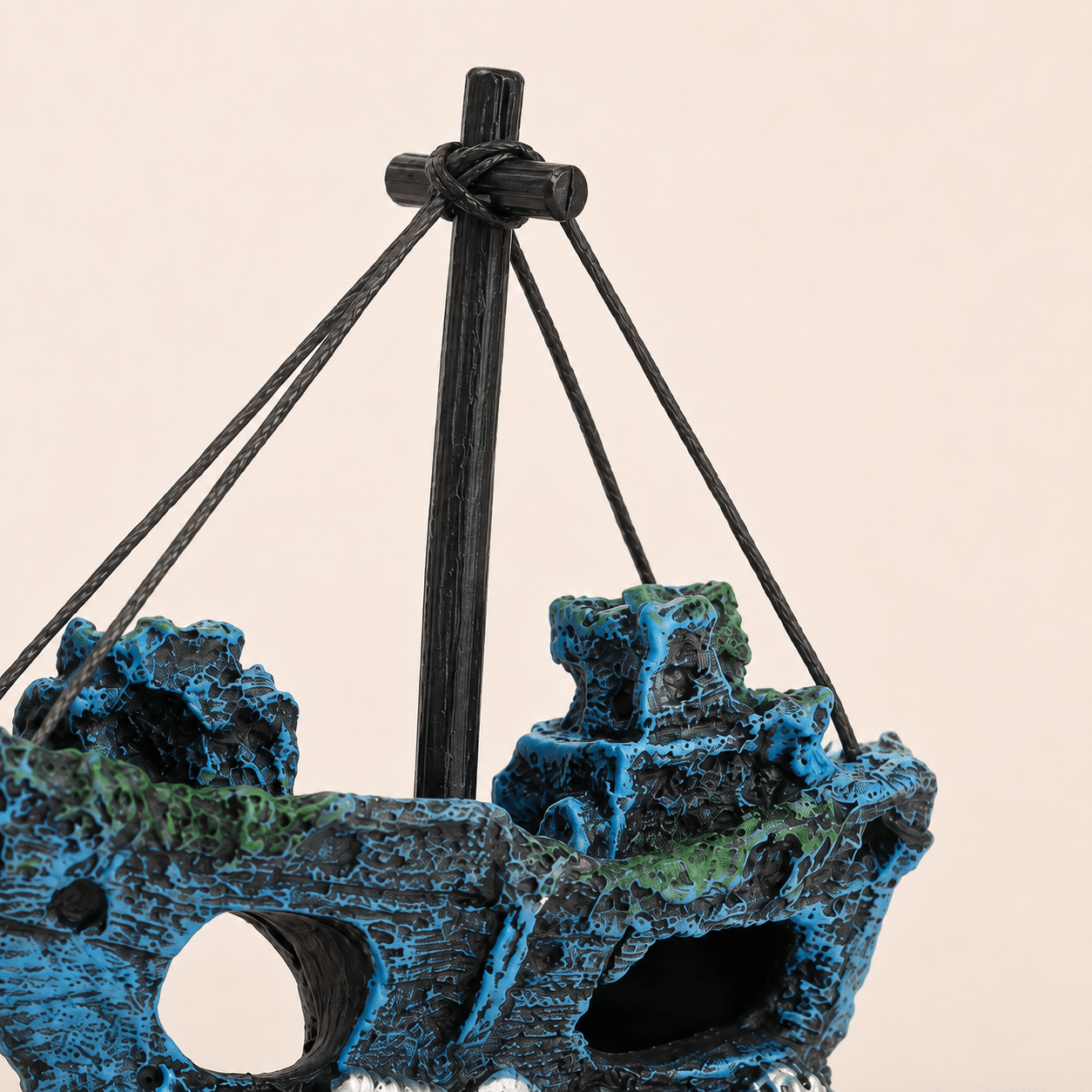 Shipwreck Sailboat Resin Ship Model – Sunken Vessel with Mast & Rigging - Ocean Relic Studio- Handcrafted Wooden Ship Model