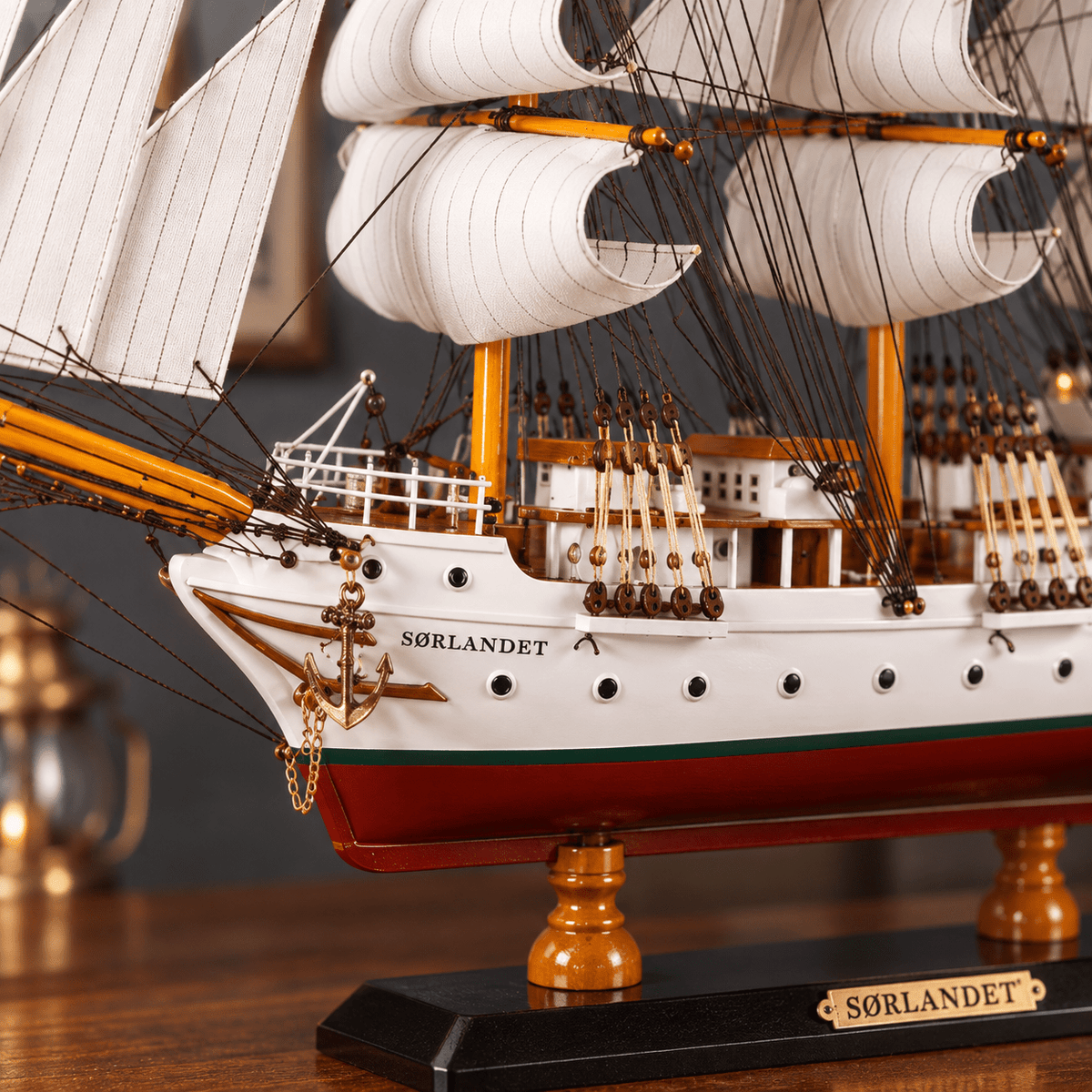 Sørlandet Wooden Ship Model – Deluxe 65 cm - Ocean Relic Studio