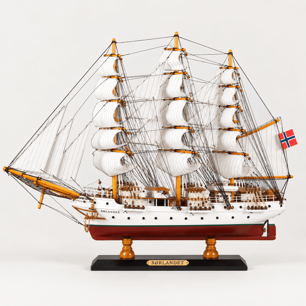 Sørlandet Wooden Ship Model – Deluxe 65 cm - Ocean Relic Studio