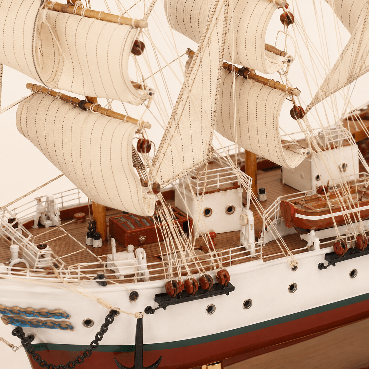 Sørlandet Wooden Ship Model – Premium 52 cm - Ocean Relic Studio- Handcrafted Wooden Ship Model