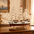 Sørlandet Wooden Ship Model – Premium 52 cm - Ocean Relic Studio- Handcrafted Wooden Ship Model