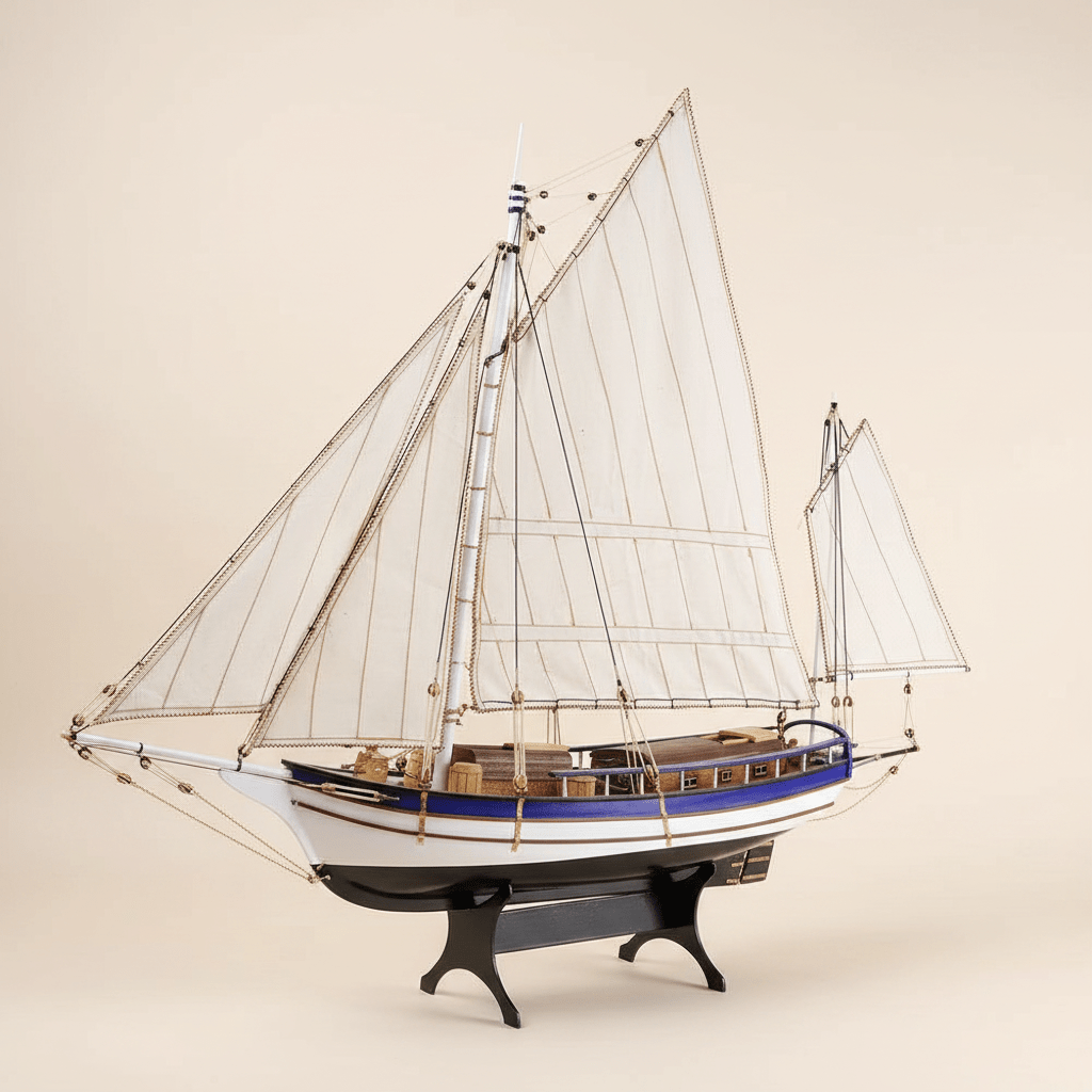 Spray Boston Wooden Sailboat Model Kit – 1:30 Scale Handcrafted Sailing Ship - Ocean Relic Studio