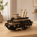 Steam Paddlewheel Wooden Ship Model Kit – 319-Piece 3D Puzzle - Ocean Relic Studio- Handcrafted Wooden Ship Model