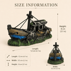 Sunken Fishing Boat Resin Ship Model – Weathered Wreck with Mast & Rigging - Ocean Relic Studio- Handcrafted Wooden Ship Model
