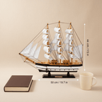 三本マストの大型帆船模型 — 本格的なリギング付き木製帆船 - Ocean Relic Studio