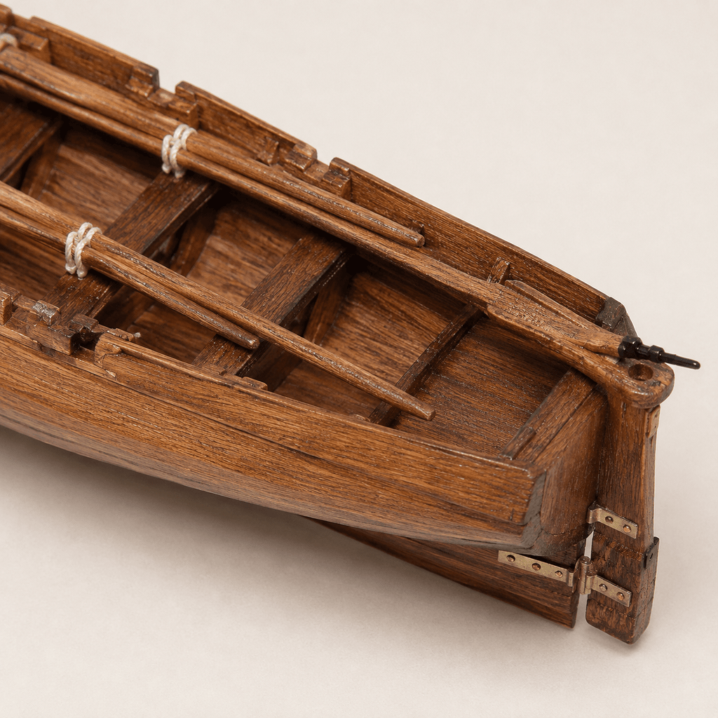 Universal Ship's Longboat Wooden Model Kit – 1:48 Scale Rowing Tender - Ocean Relic Studio- Handcrafted Wooden Ship Model