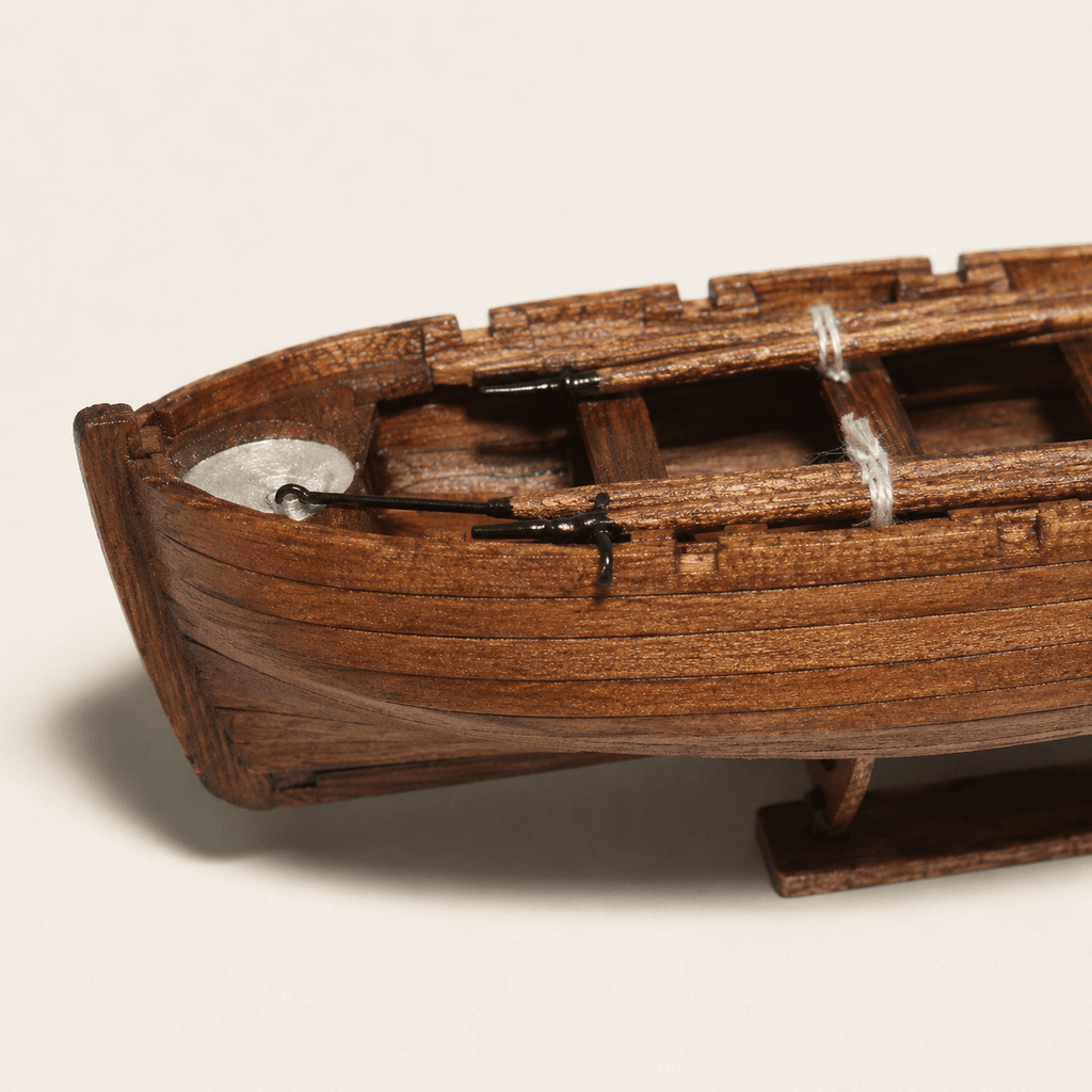 Universal Ship's Longboat Wooden Model Kit – 1:48 Scale Rowing Tender - Ocean Relic Studio- Handcrafted Wooden Ship Model