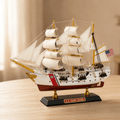 U.S. Coast Guard Wooden Ship Model – Classic 33 cm - Ocean Relic Studio- Handcrafted Wooden Ship Model