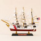 U.S. Coast Guard Wooden Ship Model – Classic 33 cm - Ocean Relic Studio- Handcrafted Wooden Ship Model
