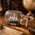 USCGC Eagle Ship in a Bottle – US Coast Guard Tall Ship Nautical Decor - Ocean Relic Studio- Handcrafted Wooden Ship Model