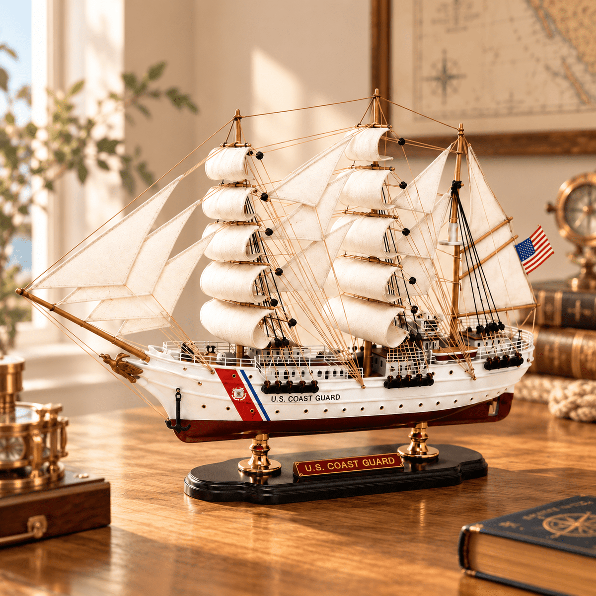 USCGC Eagle Wooden Ship Model – Premium 52 cm - Ocean Relic Studio