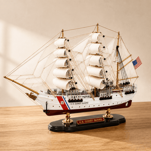 USCGC Eagle Wooden Ship Model – Premium 52 cm - Ocean Relic Studio- Handcrafted Wooden Ship Model