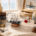 USS Constitution Ship in a Bottle – Handcrafted Nautical Decor - Ocean Relic Studio- Handcrafted Wooden Ship Model