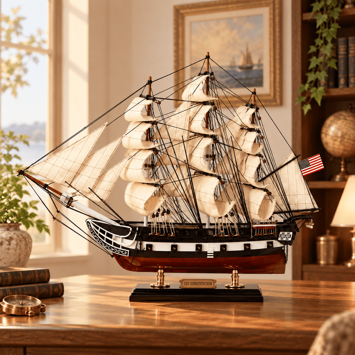USS Constitution Wooden Ship Model – Premium 60 cm - Ocean Relic Studio