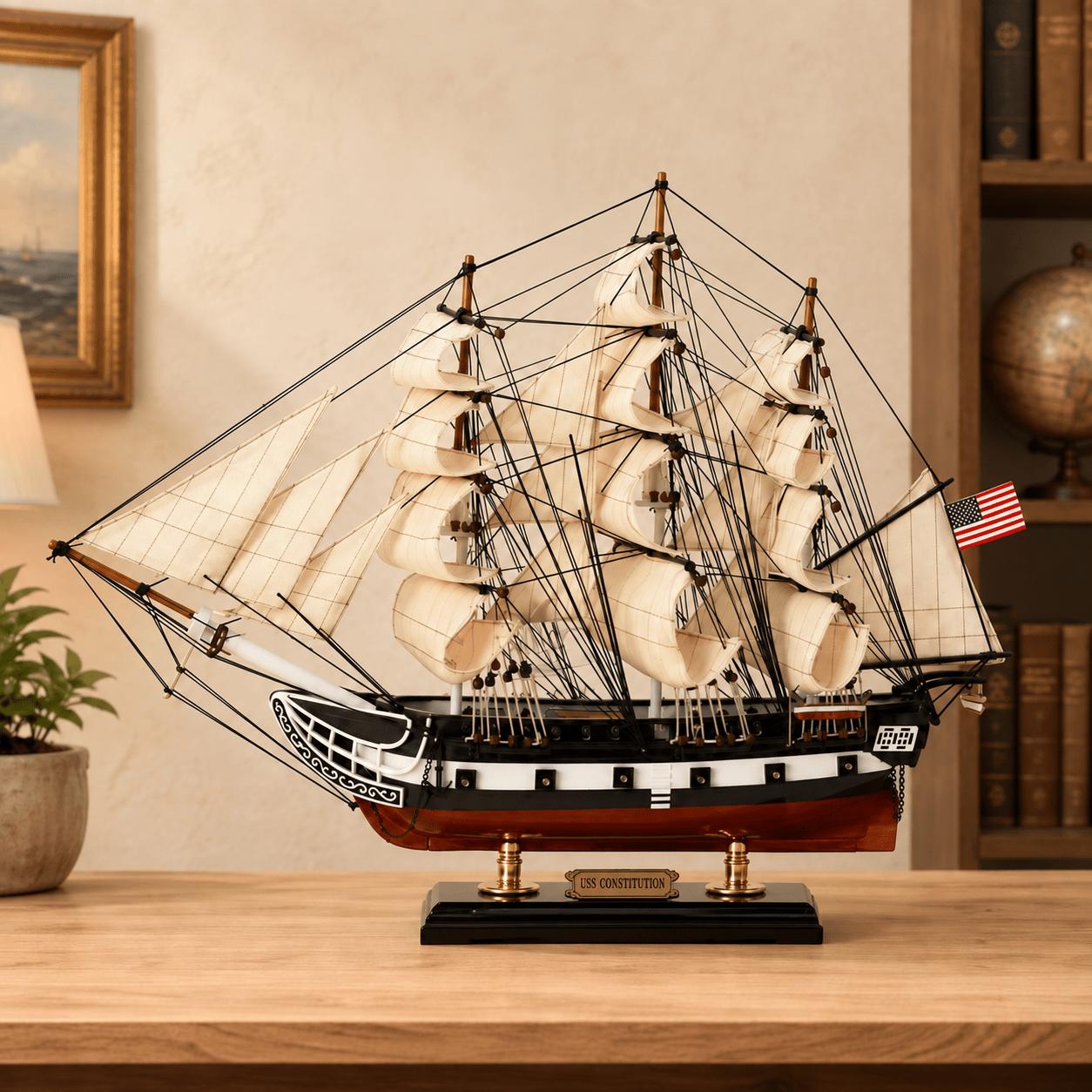 USS Constitution Wooden Ship Model – Premium 60 cm - Ocean Relic Studio- Handcrafted Wooden Ship Model
