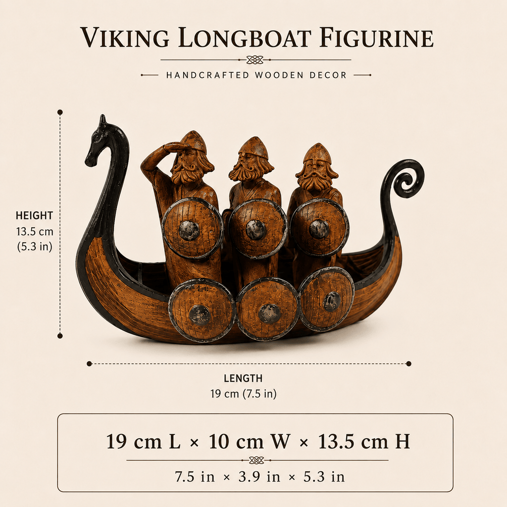 Viking Drakkar Resin Ship Model – Warriors & Shields - Ocean Relic Studio- Handcrafted Wooden Ship Model