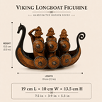 Viking Drakkar Resin Ship Model – Warriors & Shields - Ocean Relic Studio- Handcrafted Wooden Ship Model