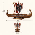 Viking Drakkar Wooden Ship Model Kit – 1:48 Scale Norse Longship - Ocean Relic Studio- Handcrafted Wooden Ship Model