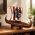 Viking Drakkar Wooden Ship Model Kit – 1:48 Scale Norse Longship - Ocean Relic Studio- Handcrafted Wooden Ship Model