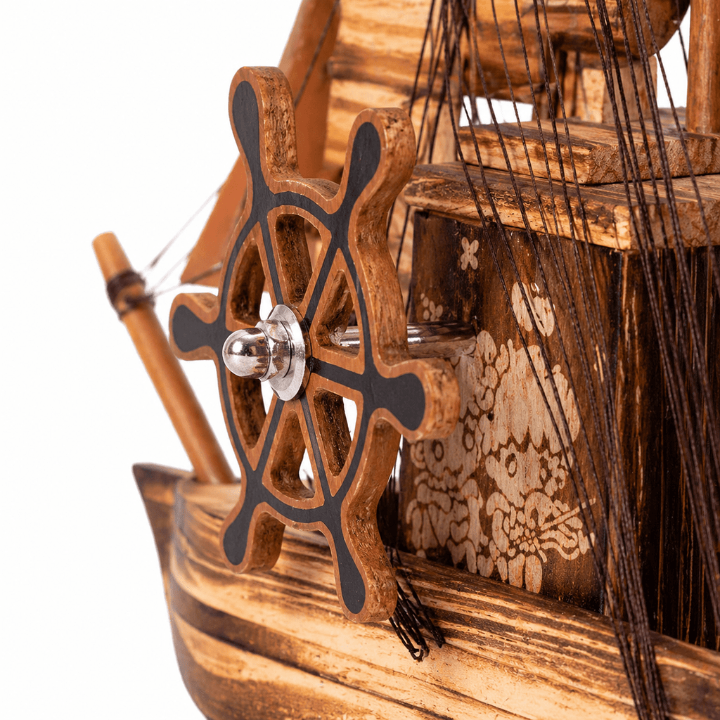 Vintage Wooden Sailboat Model - Ocean Relic Studio