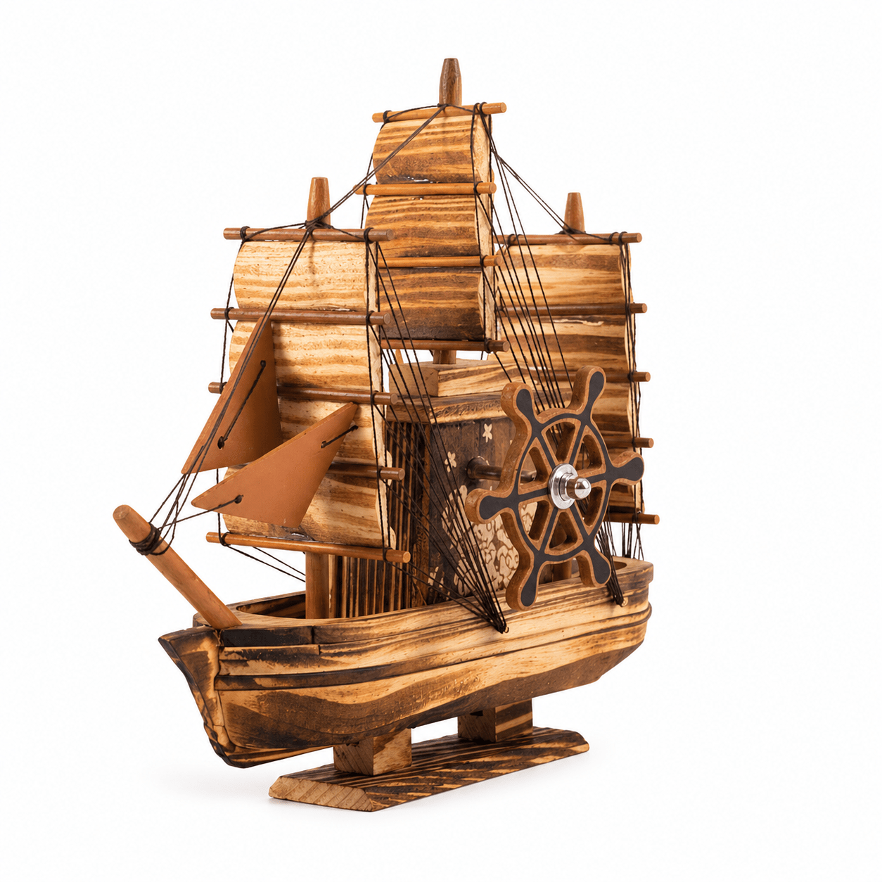 Vintage Wooden Sailboat Model - Ocean Relic Studio
