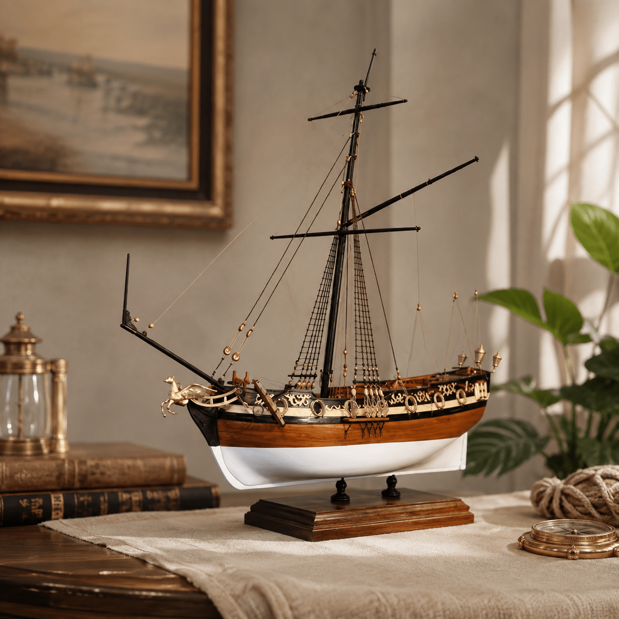 William Royal Yacht Wooden Ship Model Kit – 1:48 Scale English Royal Yacht - Ocean Relic Studio- Handcrafted Wooden Ship Model