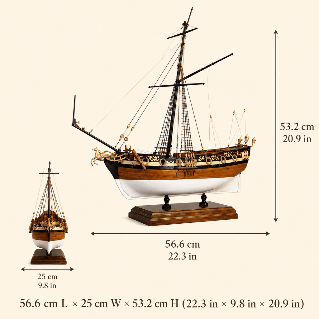 William Royal Yacht Wooden Ship Model Kit – 1:48 Scale English Royal Yacht - Ocean Relic Studio- Handcrafted Wooden Ship Model