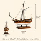 William Royal Yacht Wooden Ship Model Kit – 1:48 Scale English Royal Yacht - Ocean Relic Studio- Handcrafted Wooden Ship Model