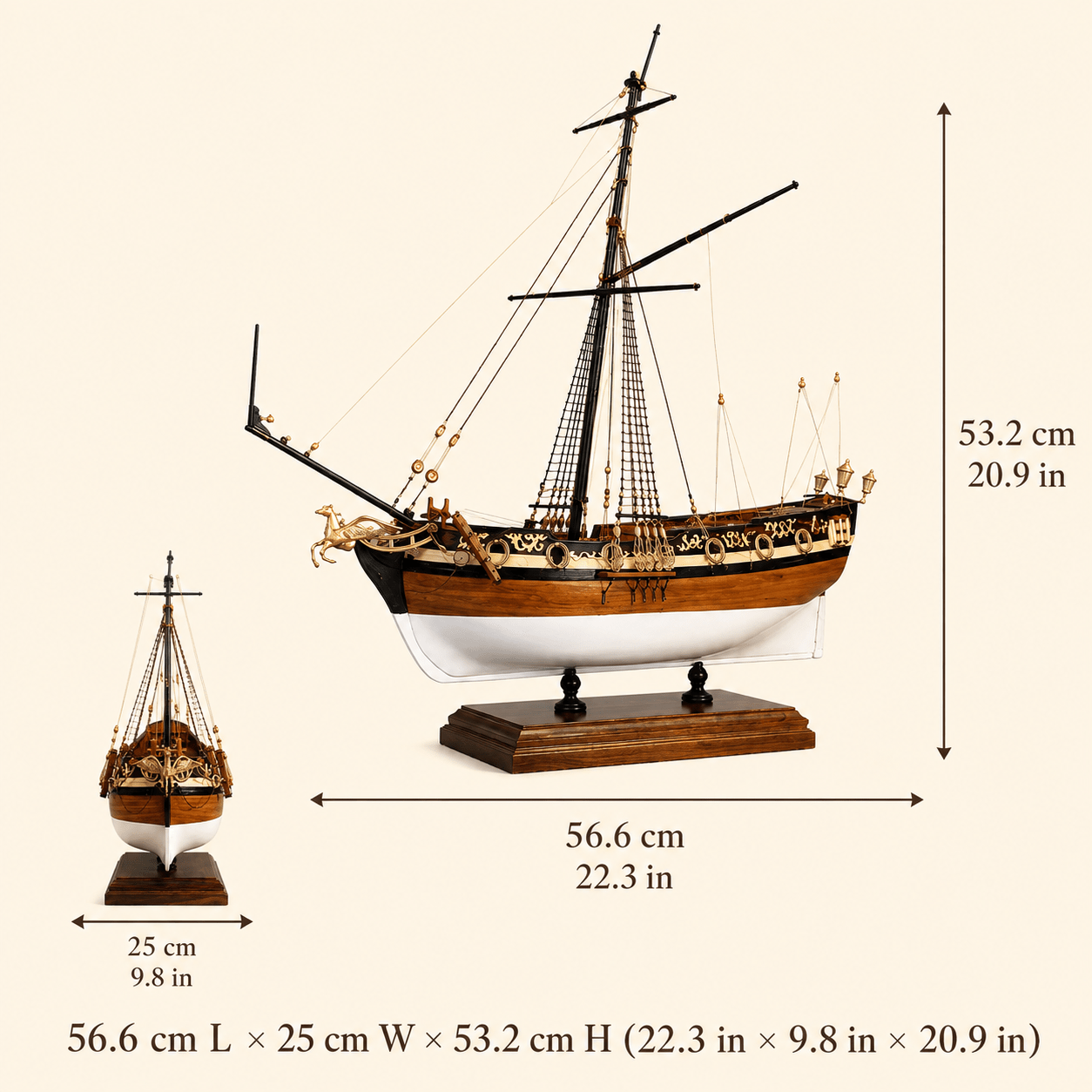 William Royal Yacht Wooden Ship Model Kit – 1:48 Scale English Royal Yacht - Ocean Relic Studio- Handcrafted Wooden Ship Model