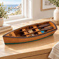 Wooden Rowboat Model – Handcrafted Solid Wood Boat - Ocean Relic Studio