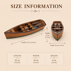 Wooden Rowboat Model – Handcrafted Solid Wood Boat - Ocean Relic Studio- Handcrafted Wooden Ship Model