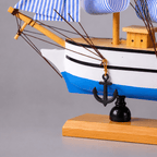 Wooden Sailboat Ship Model – Decorative Desk Ornament - Ocean Relic Studio- Handcrafted Wooden Ship Model